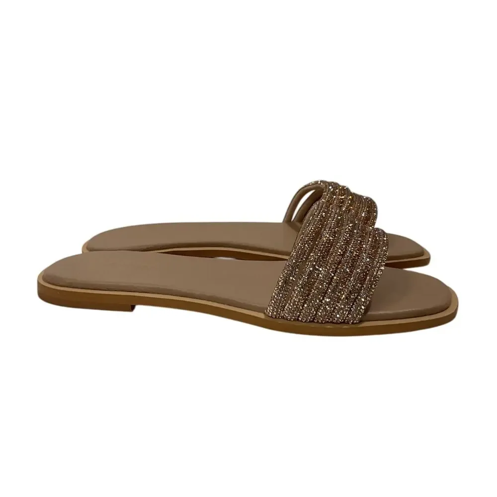 Kaanas Embellished Almond Centenary Slide Sandals Size 9